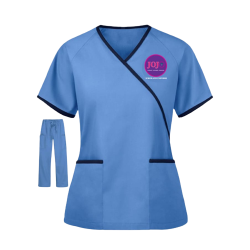 Unisex  V-neck  scrubs with stripes 